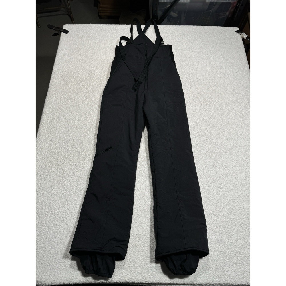 Profile Mens Ski Overalls Black Front Zip Adjustable Strap Vintage Sleeveless S